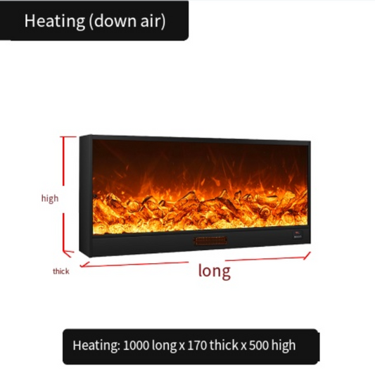 Electric Fireplace Heater with Simulated Flame and Decorative Cabinet
